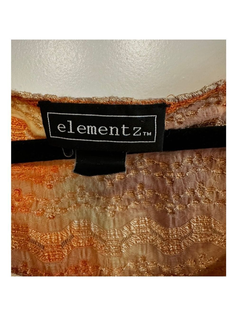 Elementz Orange Brown Textured Short Sleeve Tee L - Picture 3 of 5